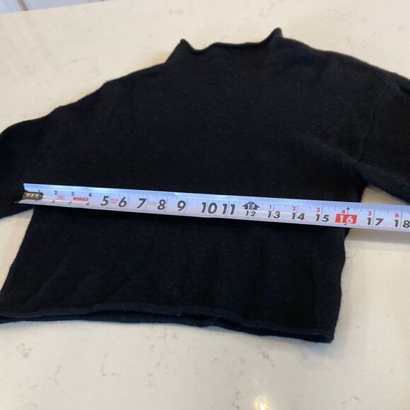 Reformation 100% Cashmere Cropped Mock Neck Sweater Black Size X-Small - Picture 8 of 8